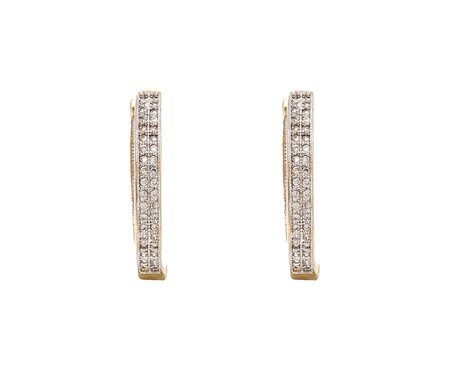 Brinco Argola Articulados Impéria Ouro 18K Cravação de Zirconias | Westwing