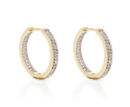 Brinco Argola Articulados Impéria Ouro 18K Cravação de Zirconias | Westwing
