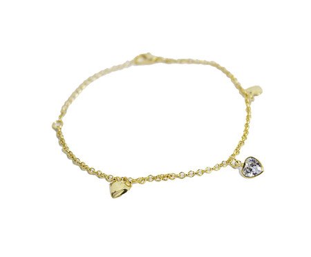 Pulseira Três Corações com Zircônia Semijoia Banho de Ouro 18K | Westwing