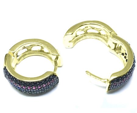 Brinco Argola Rainbow Ouro 18K Cravação de Zirconias Coloridas | Westwing