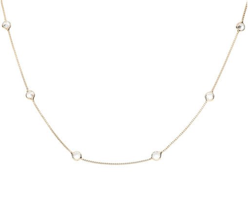 Choker Delicado com Zircônias Incolores Semijoia Banho de Ouro 18K, Dourado | WestwingNow