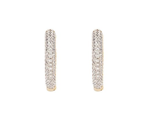 Brinco Argola Venice Bombê Articulado Ouro 18K Cravação de Zirconias, Dourado | WestwingNow