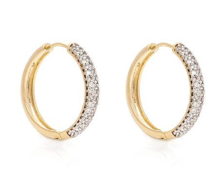 Brinco Argola Venice Bombê Articulado Ouro 18K Cravação de Zirconias | Westwing