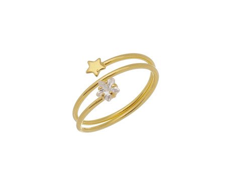 Anel Ajustável Duas Estrelas Gold 18K | Westwing