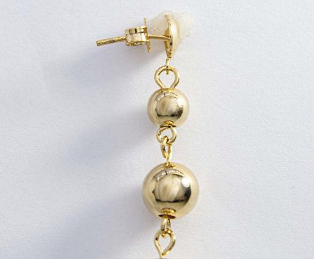 Colar Círculo Vazado com Correntes Penduradas e Esferas Ouro 18K | Westwing