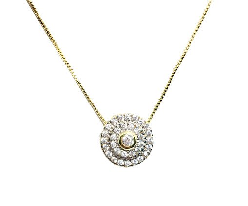 Pingente Pizza Detalhe em Ródio Semijoia Banho de Ouro 18K, Dourado | WestwingNow
