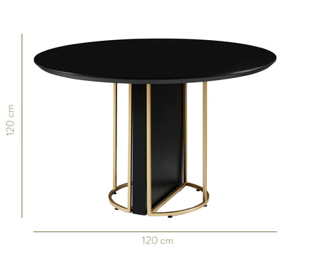 Mesa de Jantar Redonda Biena - Preto e Dourado | Westwing