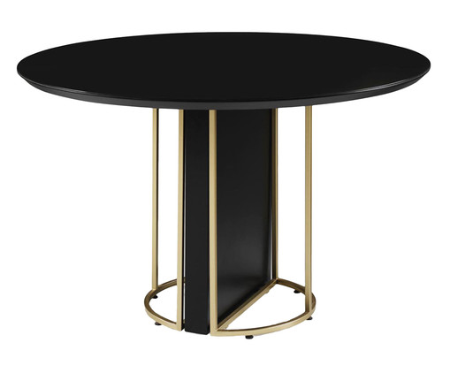 Mesa de Jantar Redonda Biena - Preto e Dourado, Cinza | WestwingNow