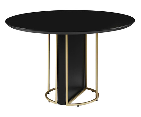 Mesa de Jantar Redonda Biena - Preto e Dourado | WestwingNow