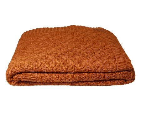 Manta Tricot Entrelace Curry Amarelo