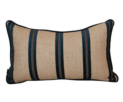 Almofada Grécia Azul Marinho e Cru Retangular, blue | WestwingNow