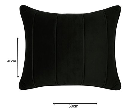 Almofada Veludo Preto com detalhe em Vivo | Westwing
