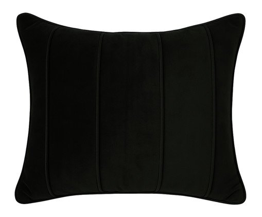 Almofada Veludo Preto com detalhe em Vivo, black | WestwingNow