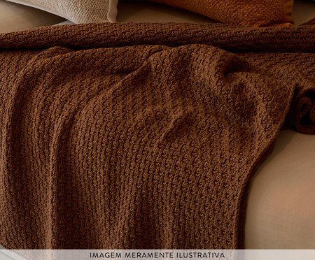 Manta Tricot Tramado Mocha Marrom | Westwing