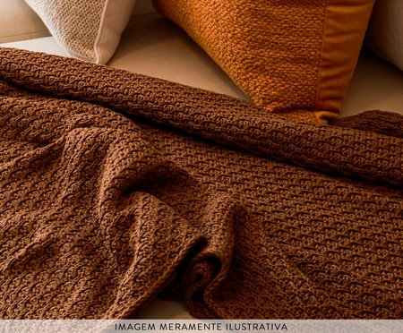 Manta Tricot Tramado Mocha Marrom | Westwing