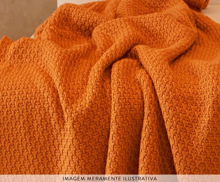 Manta Tricot Tramado Curry Amarelo | Westwing