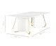 Mesa de Jantar Retangular Aba - Off White e Dourado, Off White | WestwingNow