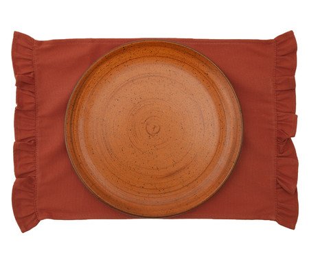 Jogo de Lugar Americano com Babados Yucra Terracota | Westwing
