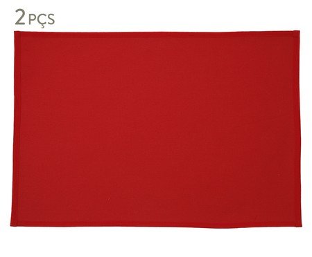Jogo de Lugar Americano Dublado Pako Vermelho | Westwing
