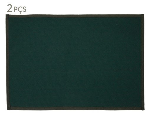 Jogo de Lugar Americano Dublado Pako Verde Escuro, green | WestwingNow