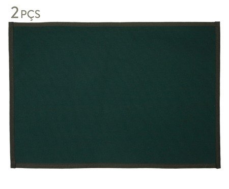 Jogo de Lugar Americano Dublado Pako Verde Escuro | Westwing
