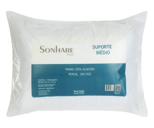 Travesseiro Suporte Medio Sonhare Prata, white | WestwingNow