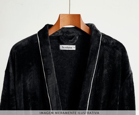 Roupão Kimono Pipping Grafite | Westwing