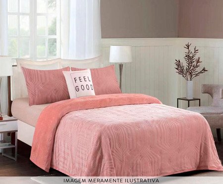 Jogo de Coberdrom Cutting Rosa Peach | Westwing