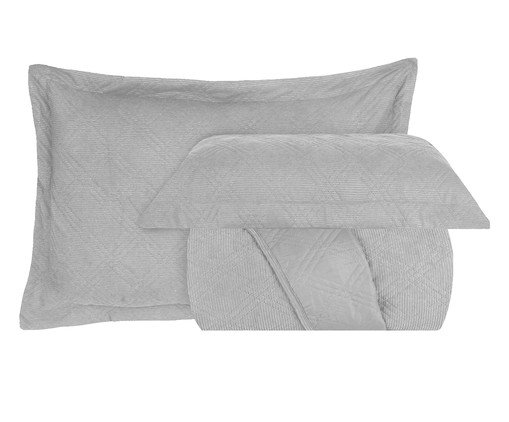 Jogo de Cobre-Leito Suede Prata, silver or metallic | WestwingNow