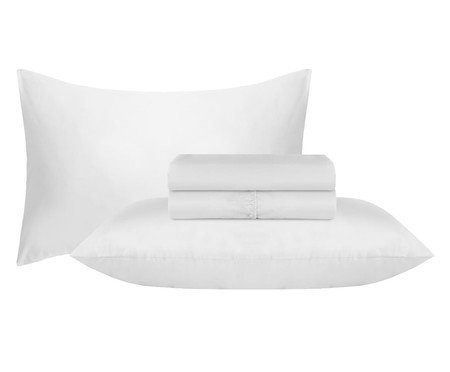 Jogo de Lençol Branco Sonhare Prata