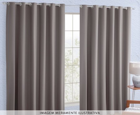 Cortina Blackout Liso Cinza | Westwing