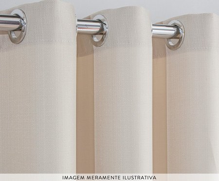 Cortina Única Linen Flax Bege Claro | Westwing