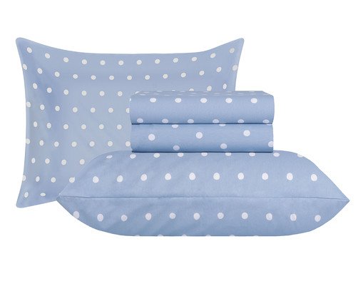 Jogo de Lençol Poa Azul Sonhare Prata, multicolor | WestwingNow