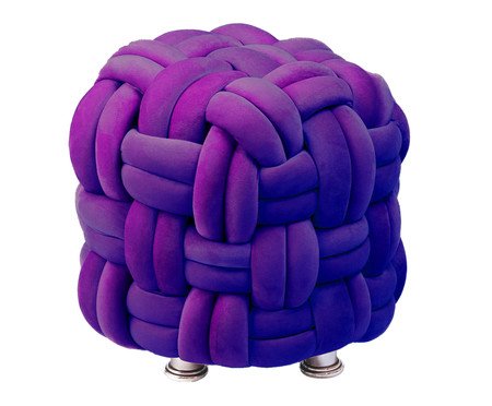 Puff Máxi Tricot em Veludo Roxo | Westwing