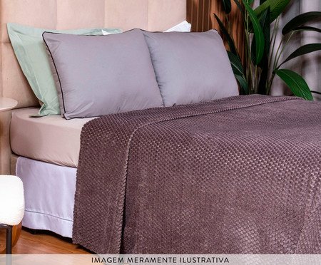 Cobertor Aveludado Manta Soft Touch Flannel Jaquard Cinza | Westwing