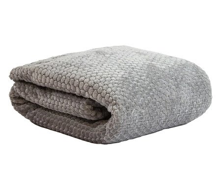 Cobertor Aveludado Manta Soft Touch Flannel Jaquard Cinza | Westwing