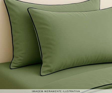 Jogo de Lençol Classic Colorlife Percal Verde 200 Fios | Westwing