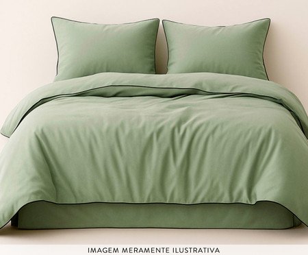 Jogo de Lençol Clássico Colorlife com Vivo Percal Verde 200 Fios | Westwing