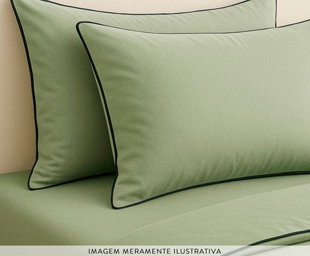 Jogo de Lençol Clássico Colorlife com Vivo Percal Verde 200 Fios | Westwing