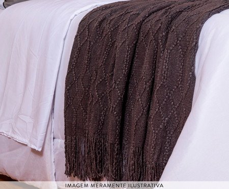 Manta Tricot Texturizada Com Franjas Cinza | Westwing