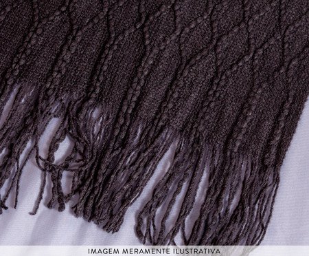 Manta Tricot Texturizada Com Franjas Cinza | Westwing