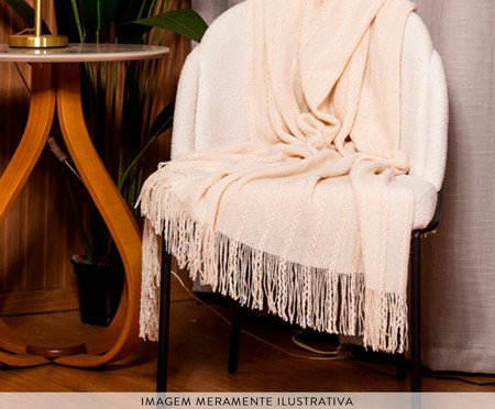 Manta Tricot Texturizada com Franjas Cru | Westwing