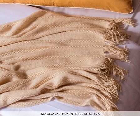Manta Tricot Texturizada com Franjas Cru | Westwing
