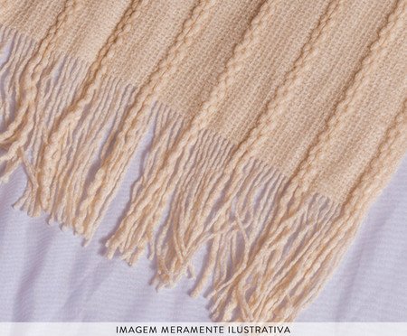 Manta Tricot Texturizada Com Franjas Cru | Westwing