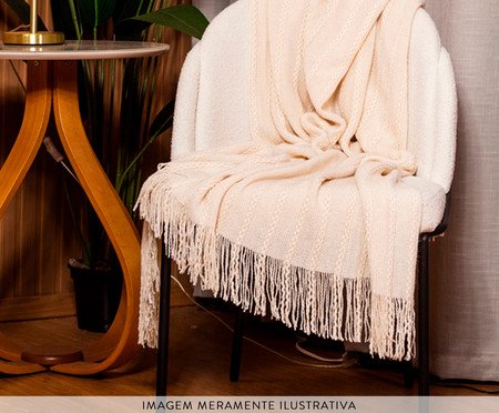 Manta Tricot Texturizada Com Franjas Cru | Westwing