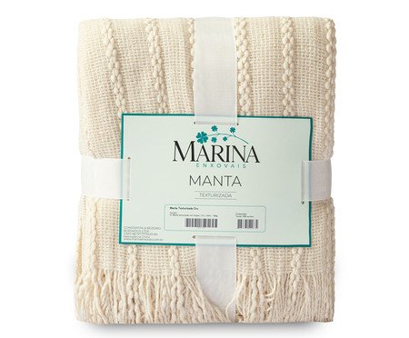 Manta Tricot Texturizada Com Franjas Cru | Westwing