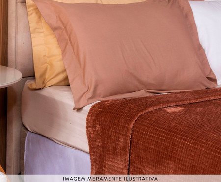 Cobertor Aveludado Manta Soft Touch Flannel Jaquard Marrom Mocha Mousse | Westwing
