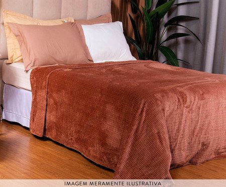 Cobertor Aveludado Manta Soft Touch Flannel Jaquard Marrom Mocha Mousse | Westwing
