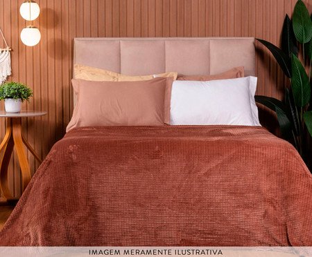 Cobertor Aveludado Manta Soft Touch Flannel Jaquard Marrom Mocha | Westwing