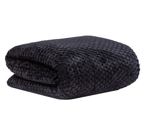 Cobertor Aveludado Manta Soft Touch Flannel Jaquard Preto, black | WestwingNow
